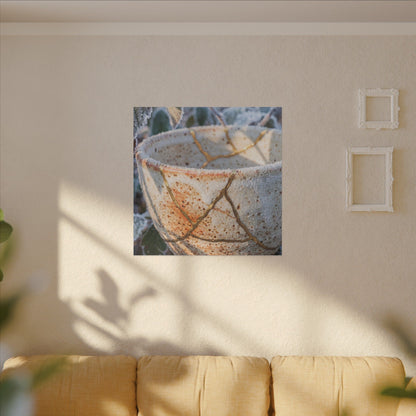 Resilient Ceramic Bowl Canvas Art - Gold Vein Kintsugi