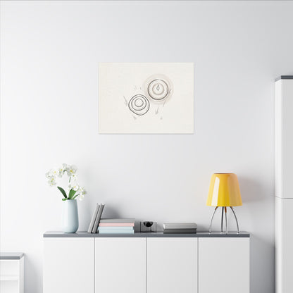 River Stones Canvas Art | Winter Japandi Minimal Line Art