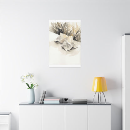 Paper Fold Watercolor Canvas Art | Warm Japandi Art