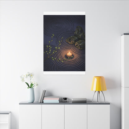 Mono No Aware Rock Garden Canvas Art - Zen Ukiyo E Inspired