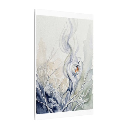 Earthy Incense Smoke Canvas Art - Watercolor Japandi