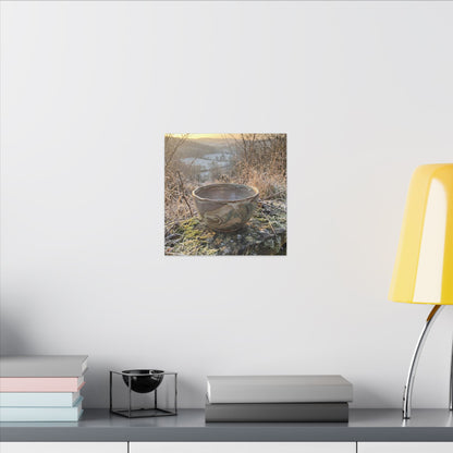 Golden Hour Ceramic Bowl Canvas Art - Japandi Shibui