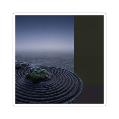 Dawn Rock Garden Sticker - Dark Japandi Ma Art Print