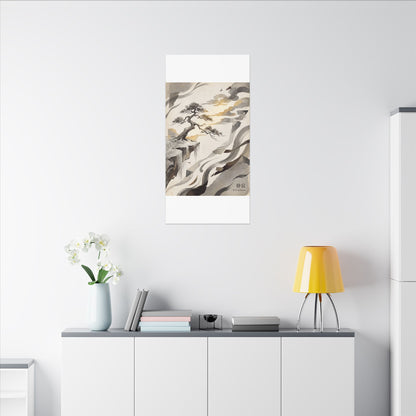 Golden Hour Pine Tree Canvas Art - Japandi Seijaku