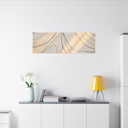 Shoji Screen Minimal Line Canvas Art | Warm Japandi Art