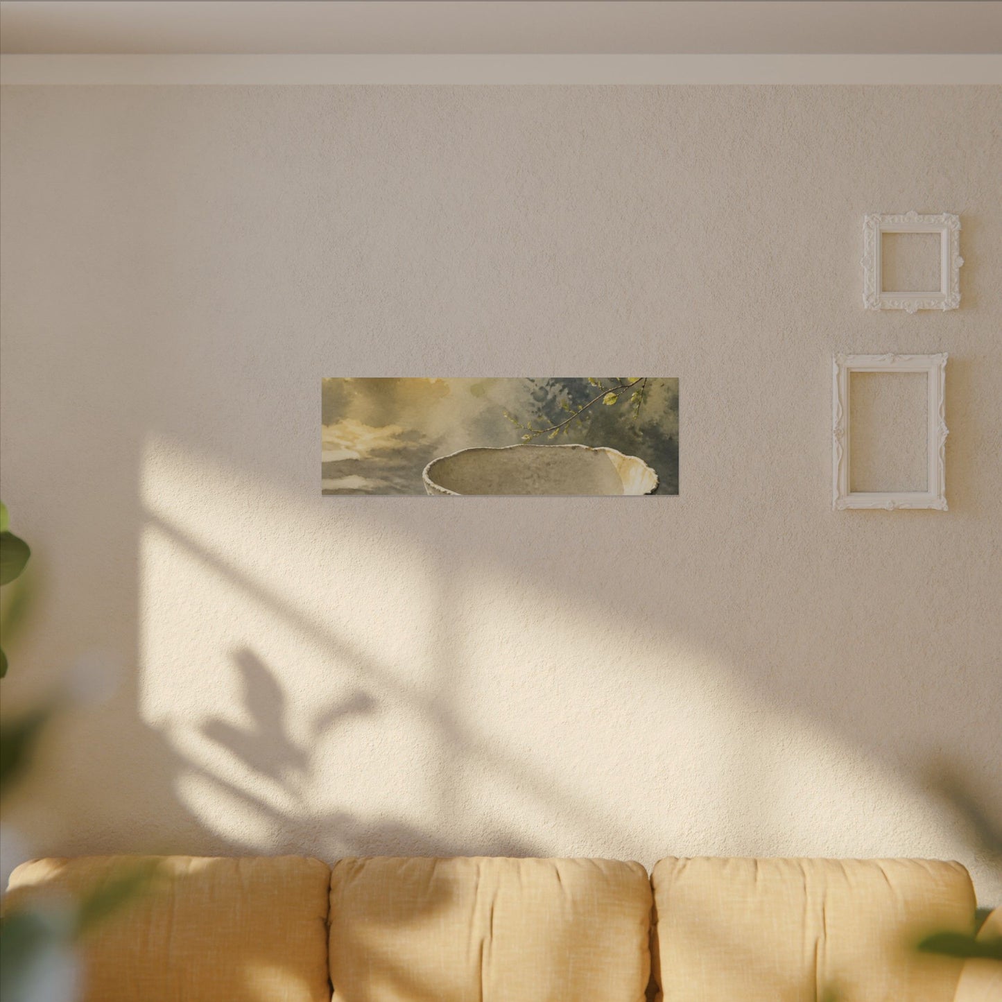 Cozy Ceramic Bowl Canvas Art - Watercolor Japandi