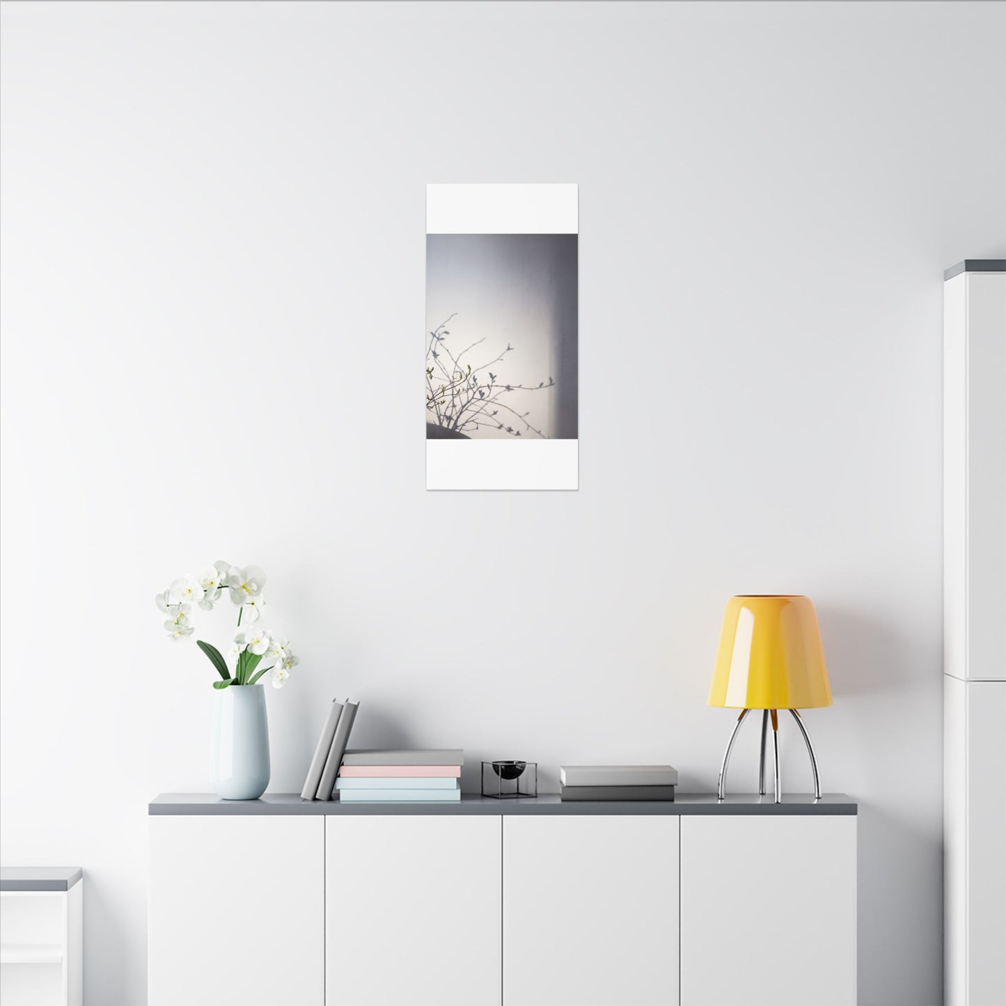 Japandi Shadow Play in Dawn | Japanese Pattern Canvas Art