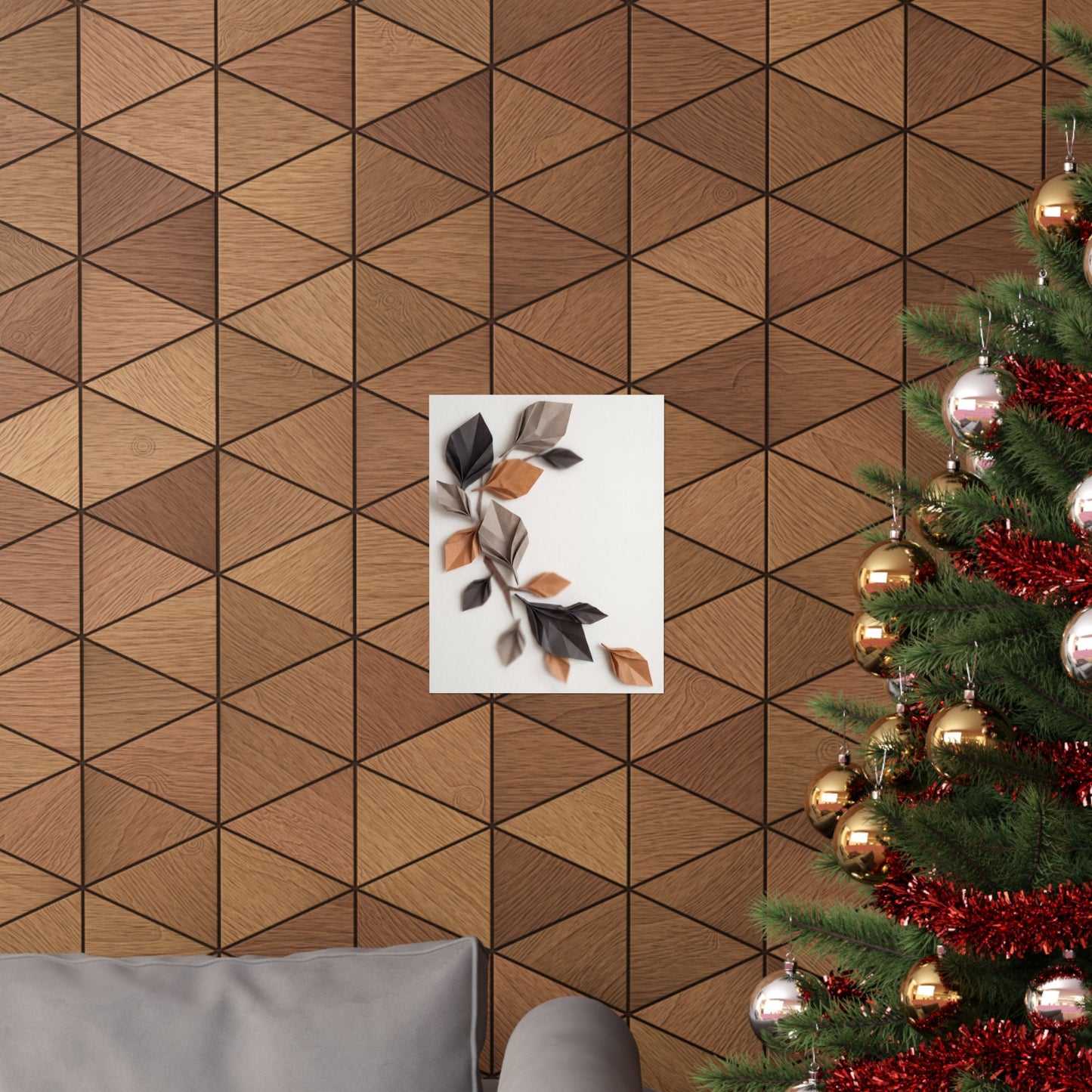 Paper Fold Wall Art Print | Autumn Japandi Minimal Line Art