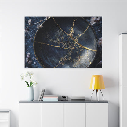 Cherry Blossom Winter Canvas Art | Kintsugi Philosophical Design