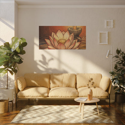 Lotus Flower Summer Canvas Art | Zen Contemplative Design