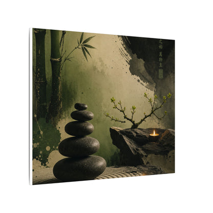 River Stones Spring Canvas Art | Zen Contemplative Design