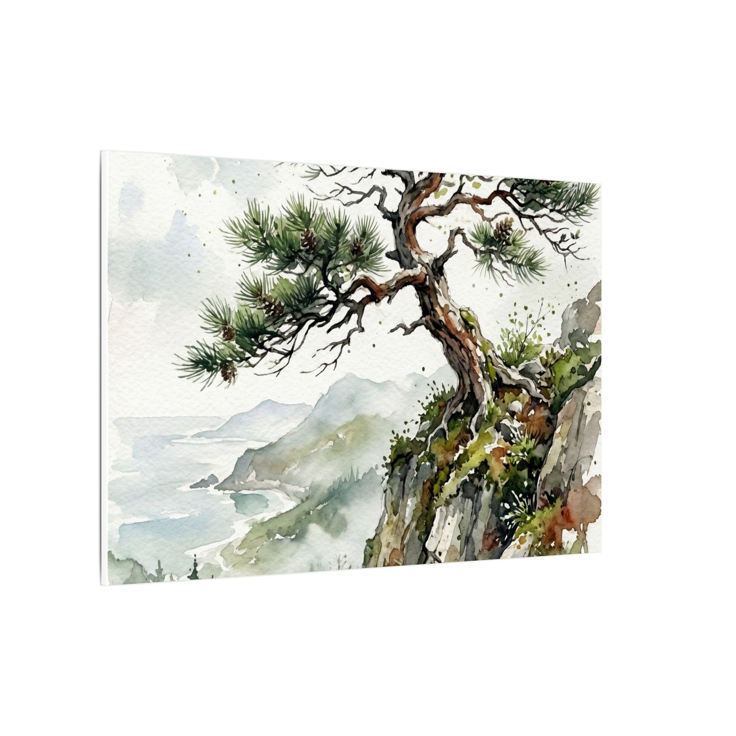 Pine Tree Spring Canvas Art | Japandi Neutral Design