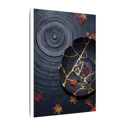 Philosophical Water Ripple Canvas Art - Gold Repair Kintsugi