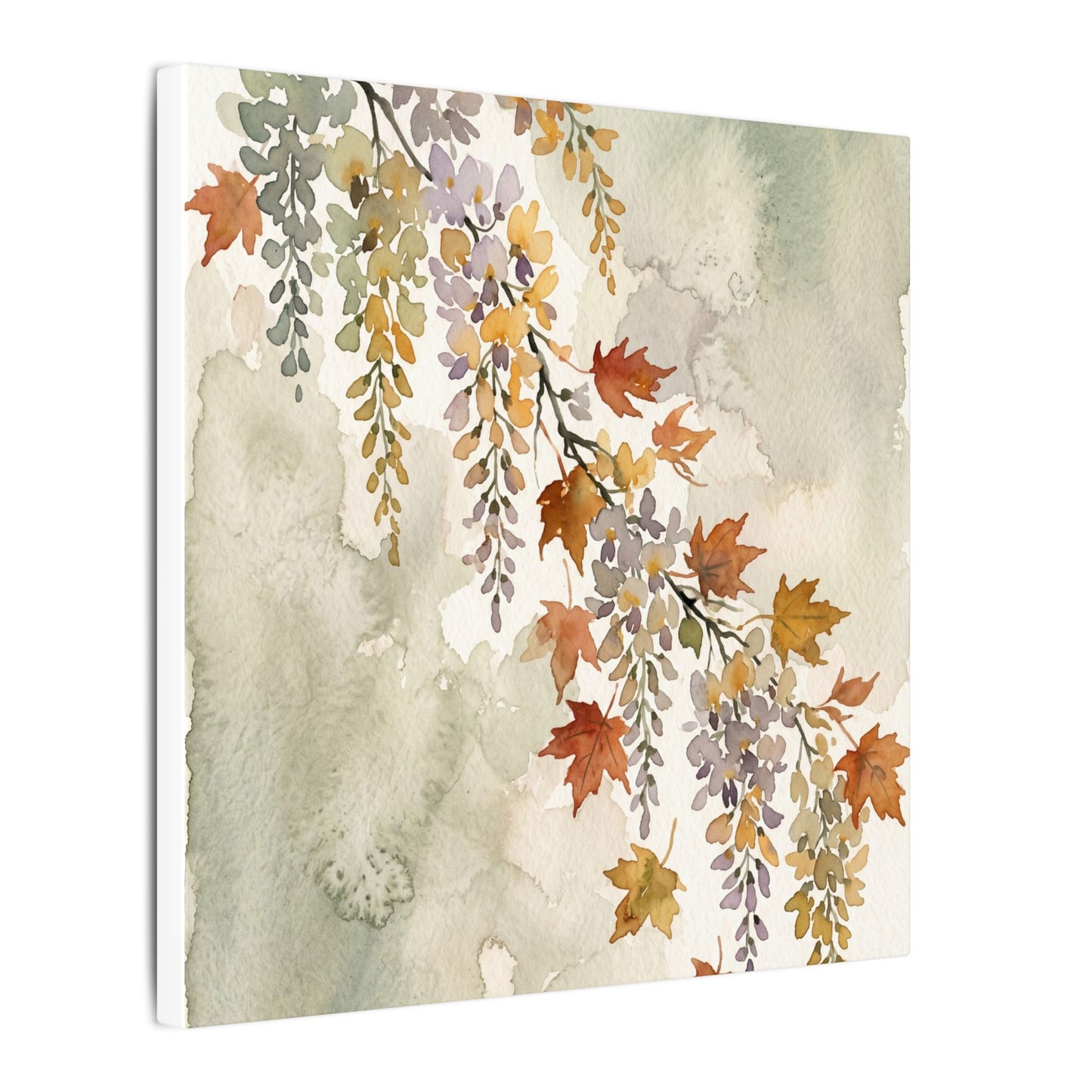 Ma Wisteria Canvas Art - Japandi Watercolor