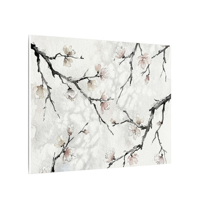 Cherry Blossom Canvas Art | Winter Japandi Watercolor Art