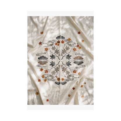 Warm Silk Drape Wall Art Print - Japanese Pattern Japandi