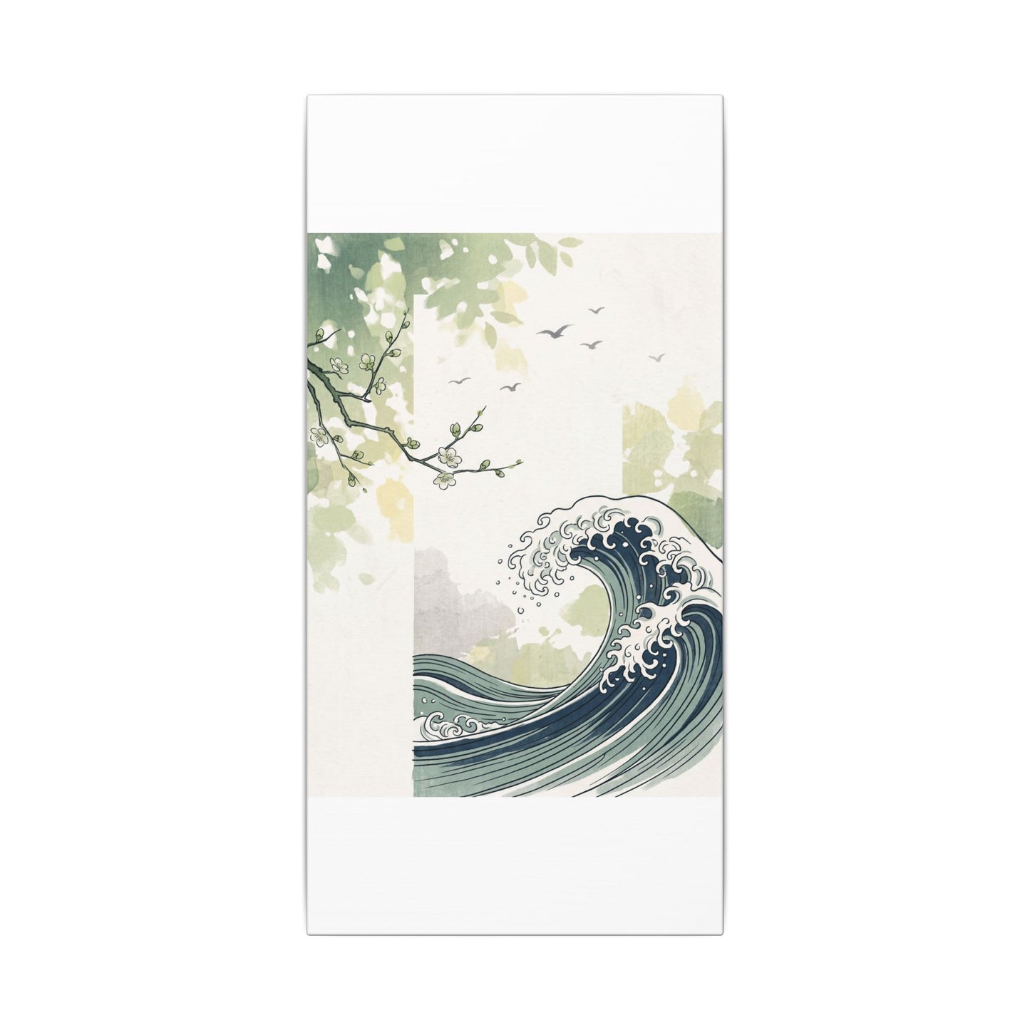 Spring Ocean Wave Ukiyo E Inspired Canvas Art | Serene Decor