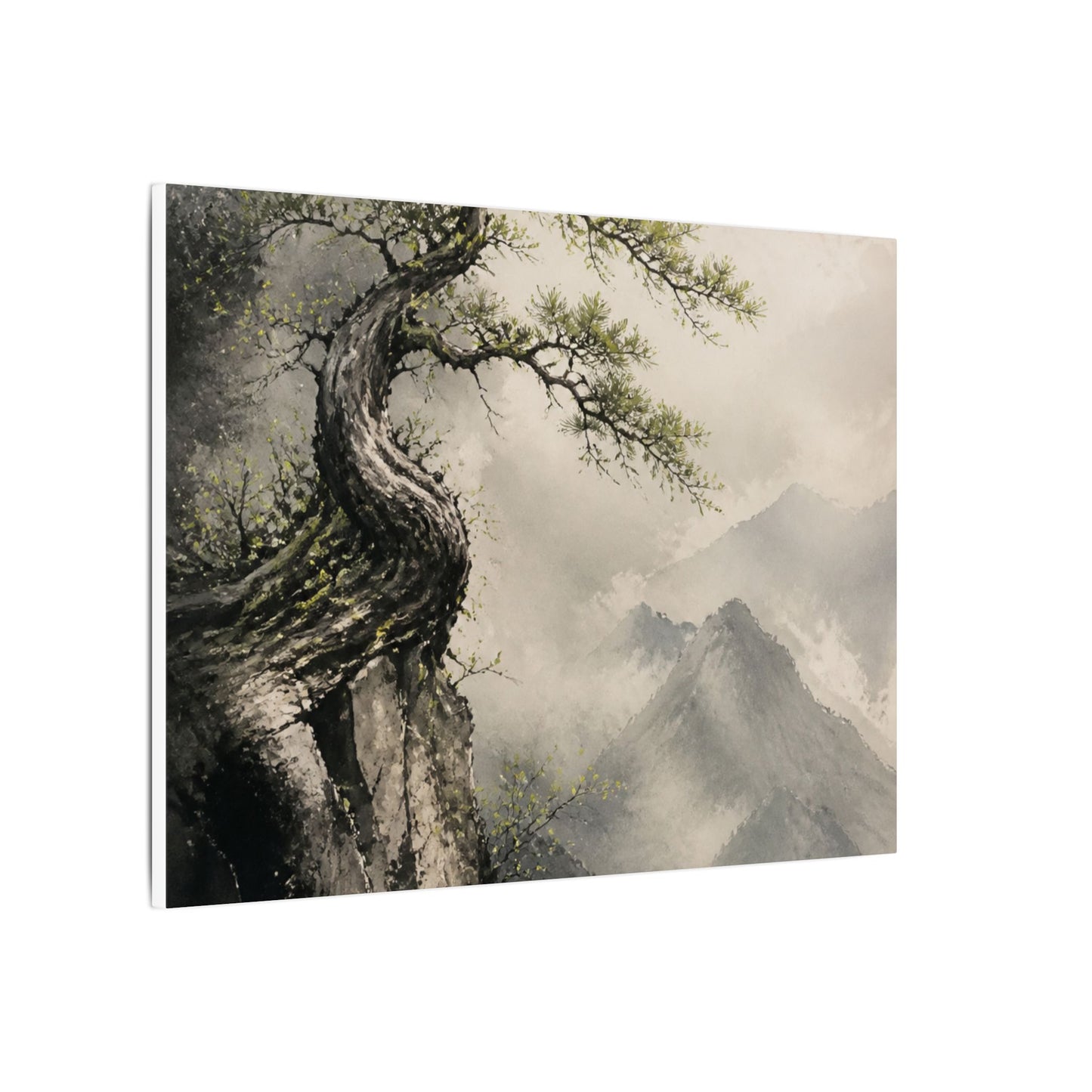 Spring Pine Tree Watercolor Canvas Art | Warm Decor