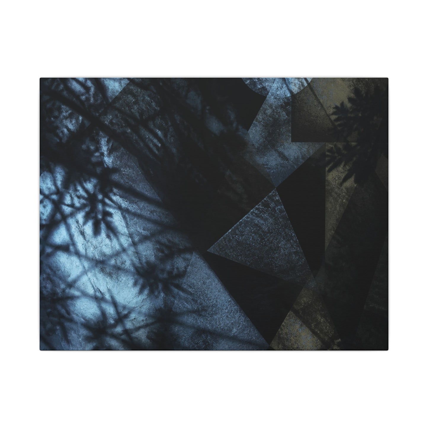 Shadow Play Winter Canvas Art | Dark Japandi Luxurious Design