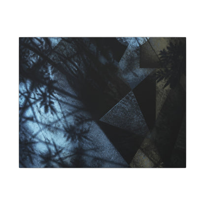 Shadow Play Winter Canvas Art | Dark Japandi Luxurious Design