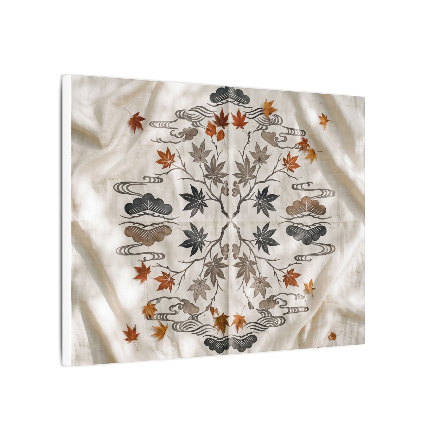 Elegant Silk Drape Canvas Art - Japanese Pattern Japandi