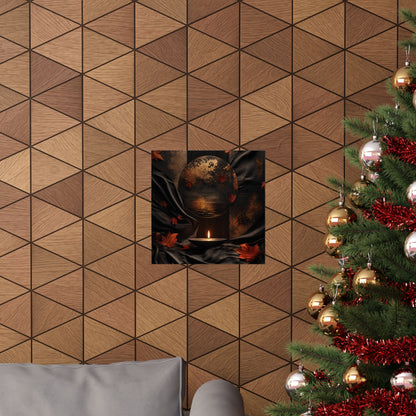 Kanso Silk Drape Wall Art Print - Dark Japandi Dark Texture