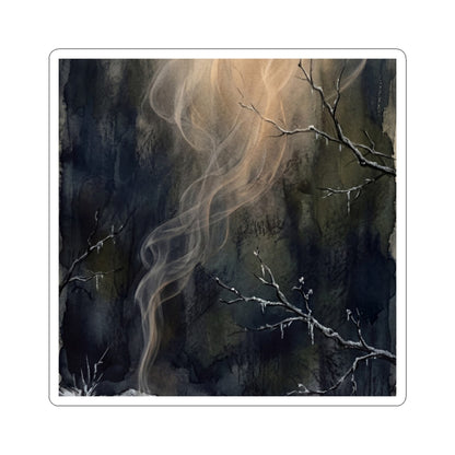 Ma Incense Smoke Sticker - Dark Japandi Charcoal Ink