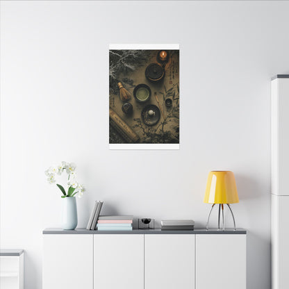 Tea Ceremony Canvas Art | Winter Zen Ukiyo E Inspired Art