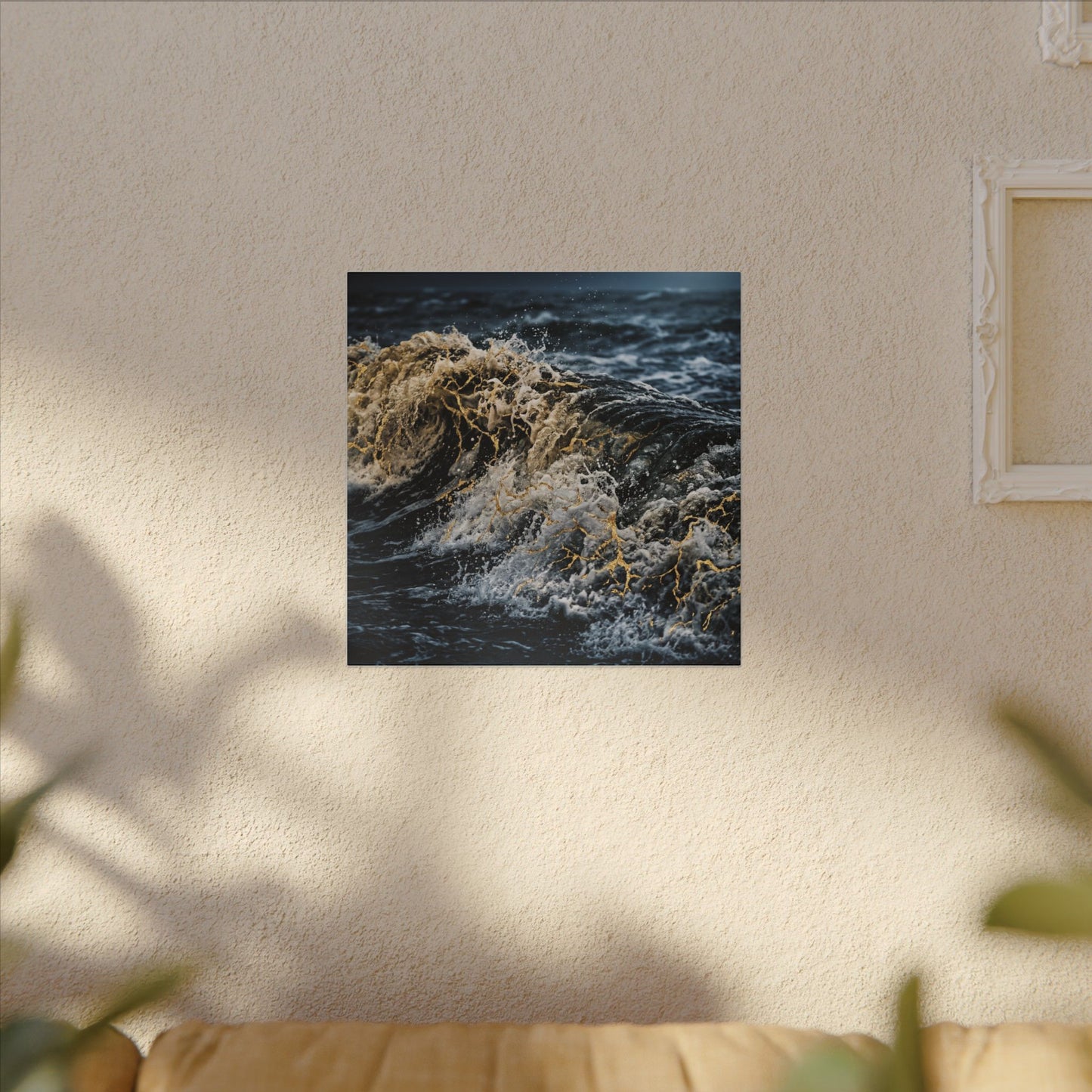 Ocean Wave Winter Canvas Art | Kintsugi Artful Design