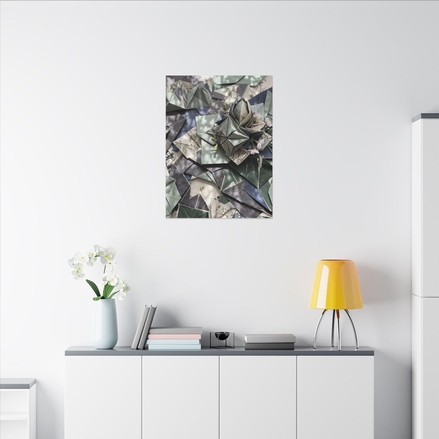 Shibui Paper Fold Canvas Art - Japandi Japanese Pattern