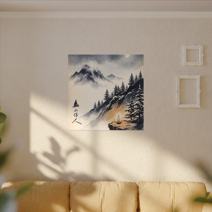 Mountain Mist Canvas Art | Winter Zen Ukiyo E Inspired Art