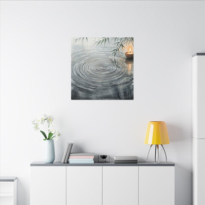 Water Ripple Sumi E Canvas Art | Calm Zen Art