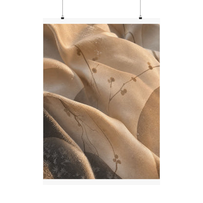 Silk Drape Winter Wall Art Print | Japandi Cozy Design