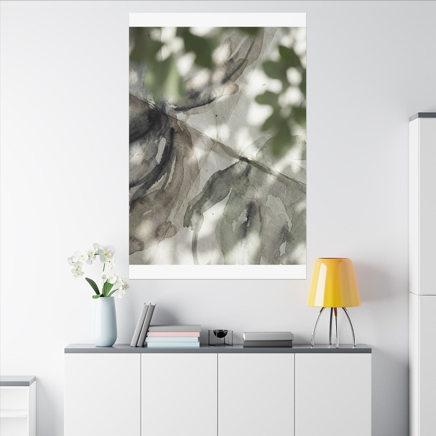Spring Paper Fold Watercolor Canvas Art | Warm Decor