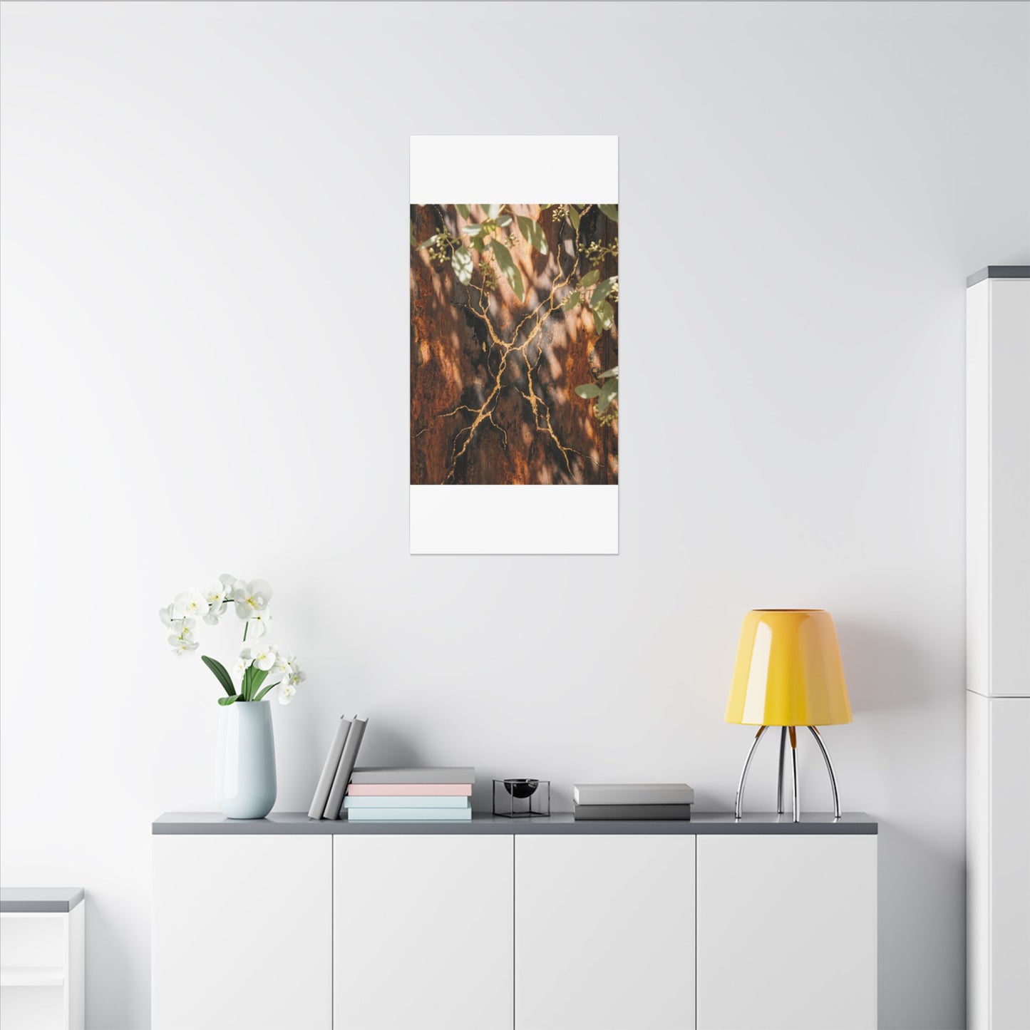 Kanso Rust Patina Canvas Art - Kintsugi Gold Vein