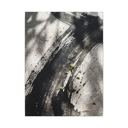 Ink Brushstroke Canvas Art | Spring Dark Japandi Moody Minimal Art