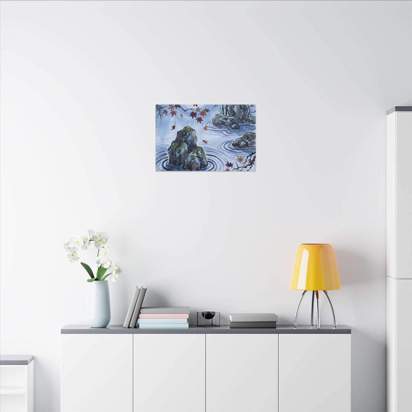 Rock Garden Autumn Canvas Art | Zen Tranquil Design