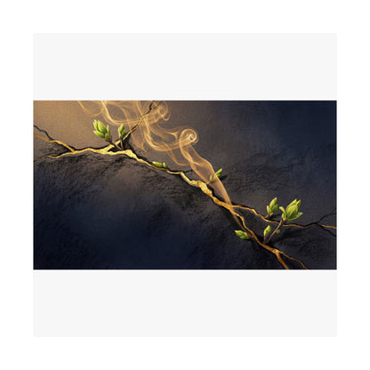 Ma Incense Smoke Wall Art Print - Kintsugi Gold Vein