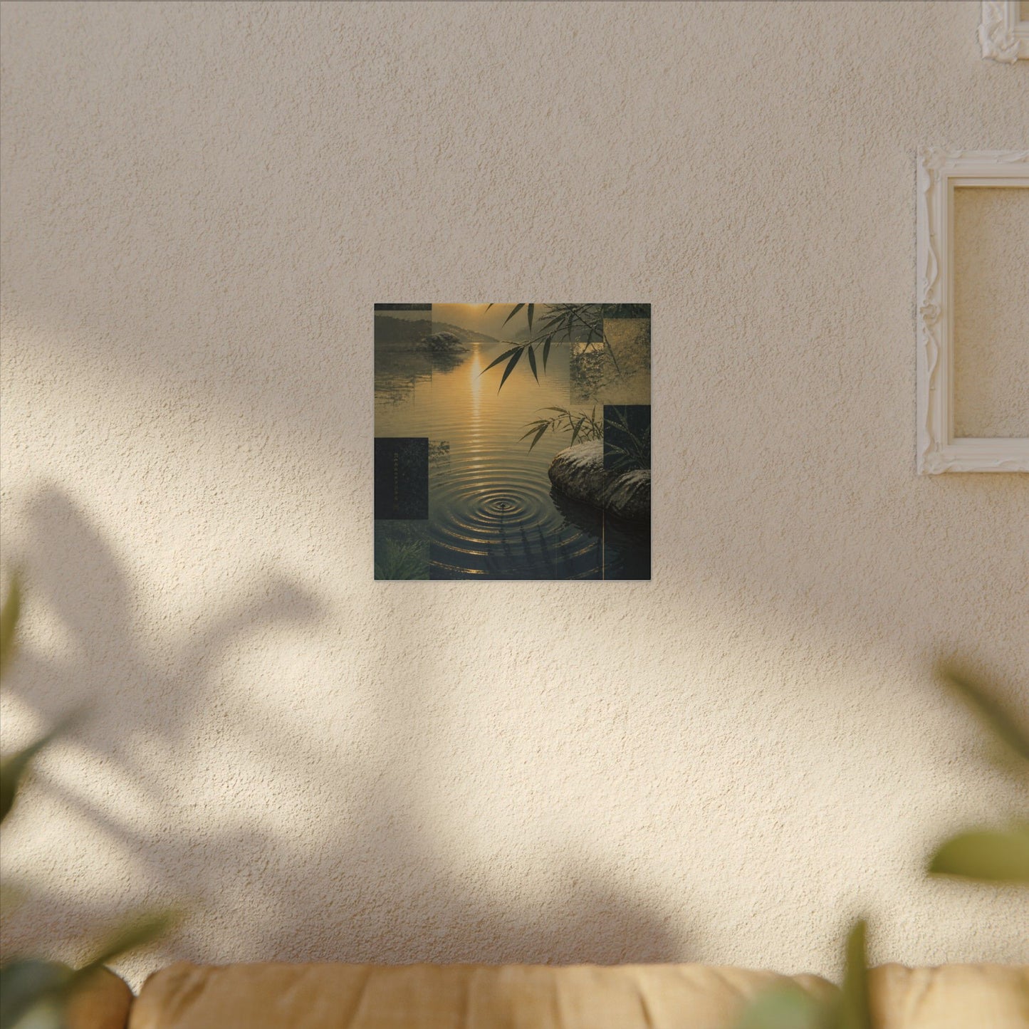 Zen Water Ripple in Golden Hour | Ukiyo E Inspired Canvas Art