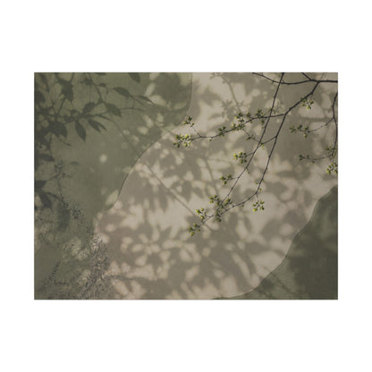 Neutral Shadow Play Canvas Art - Japanese Pattern Japandi