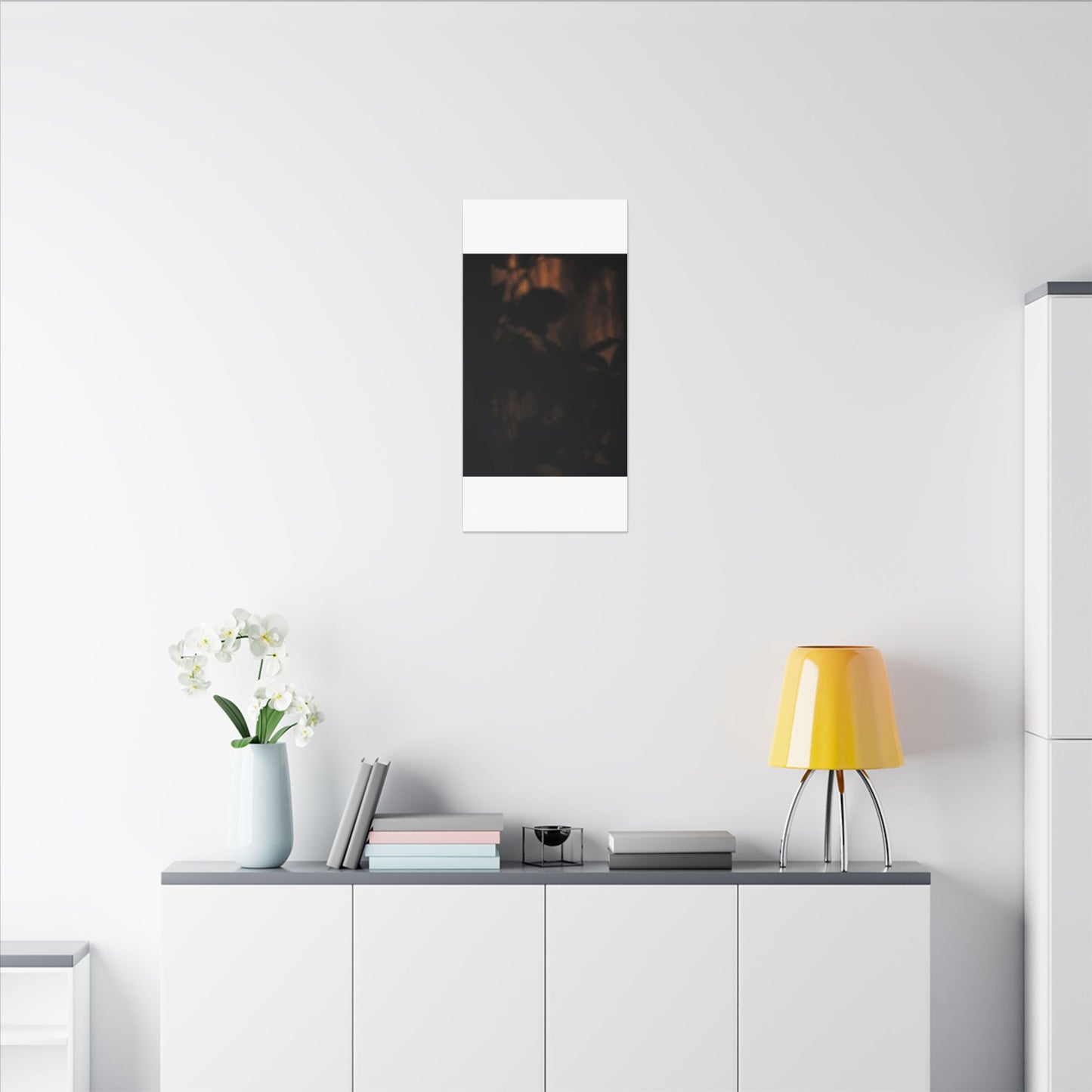 Shadow Play Summer Canvas Art | Dark Japandi Sophisticated Design