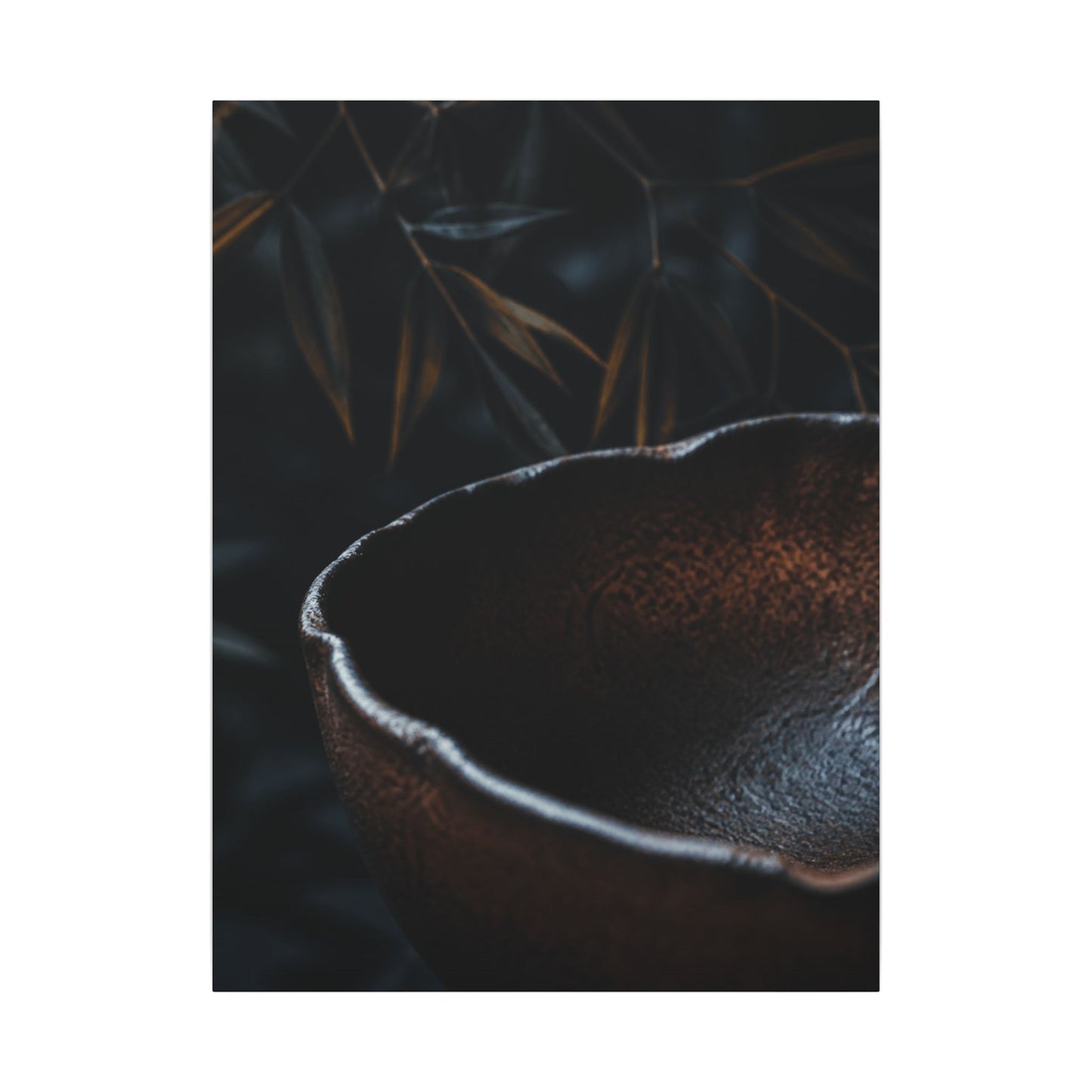 Luxurious Ceramic Bowl Canvas Art - Shadow Zen Dark Japandi