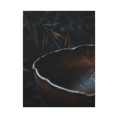 Luxurious Ceramic Bowl Canvas Art - Shadow Zen Dark Japandi