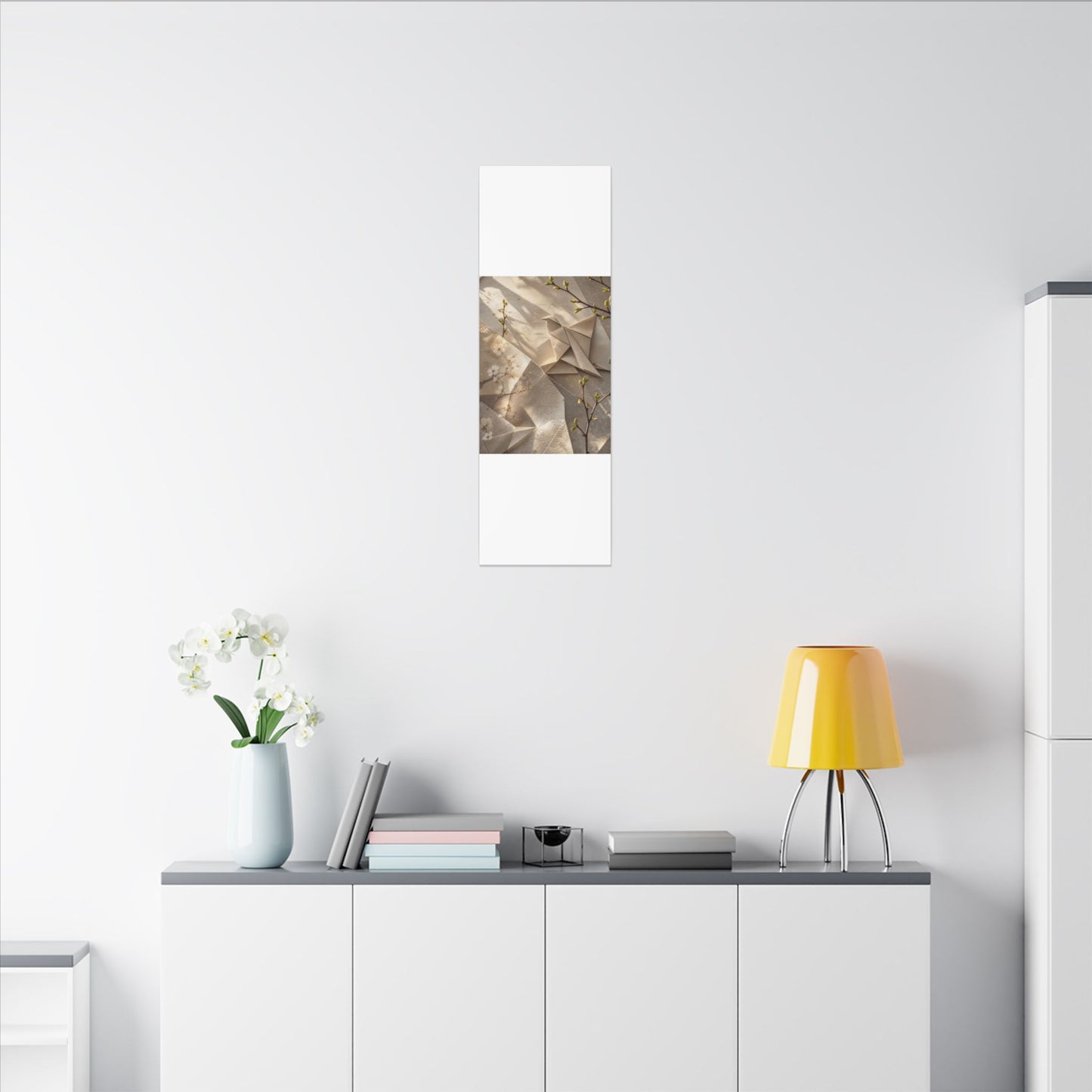 Golden Hour Paper Fold Canvas Art - Japandi Fukinsei