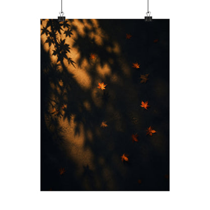 Autumn Shadow Play Moody Minimal Wall Art Print | Sophisticated Decor
