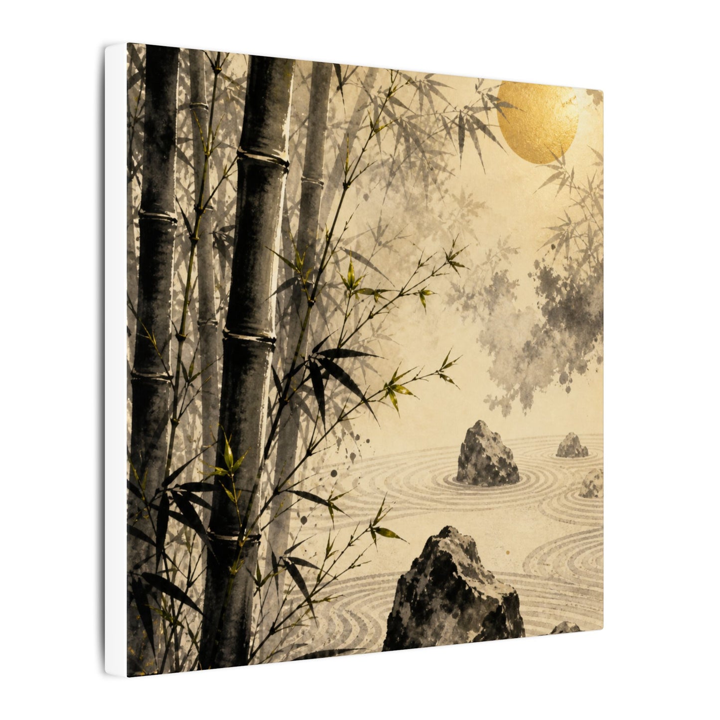 Peaceful Bamboo Grove Canvas Art - Karesansui Zen