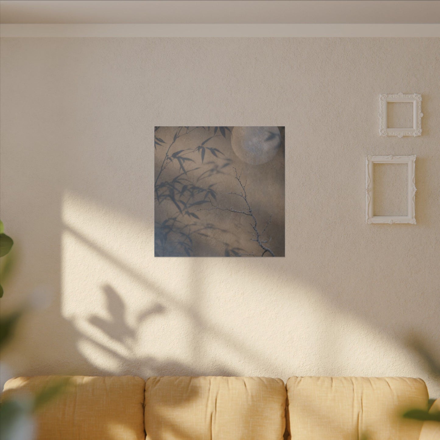 Shadow Play Canvas Art | Winter Japandi Japanese Pattern Art