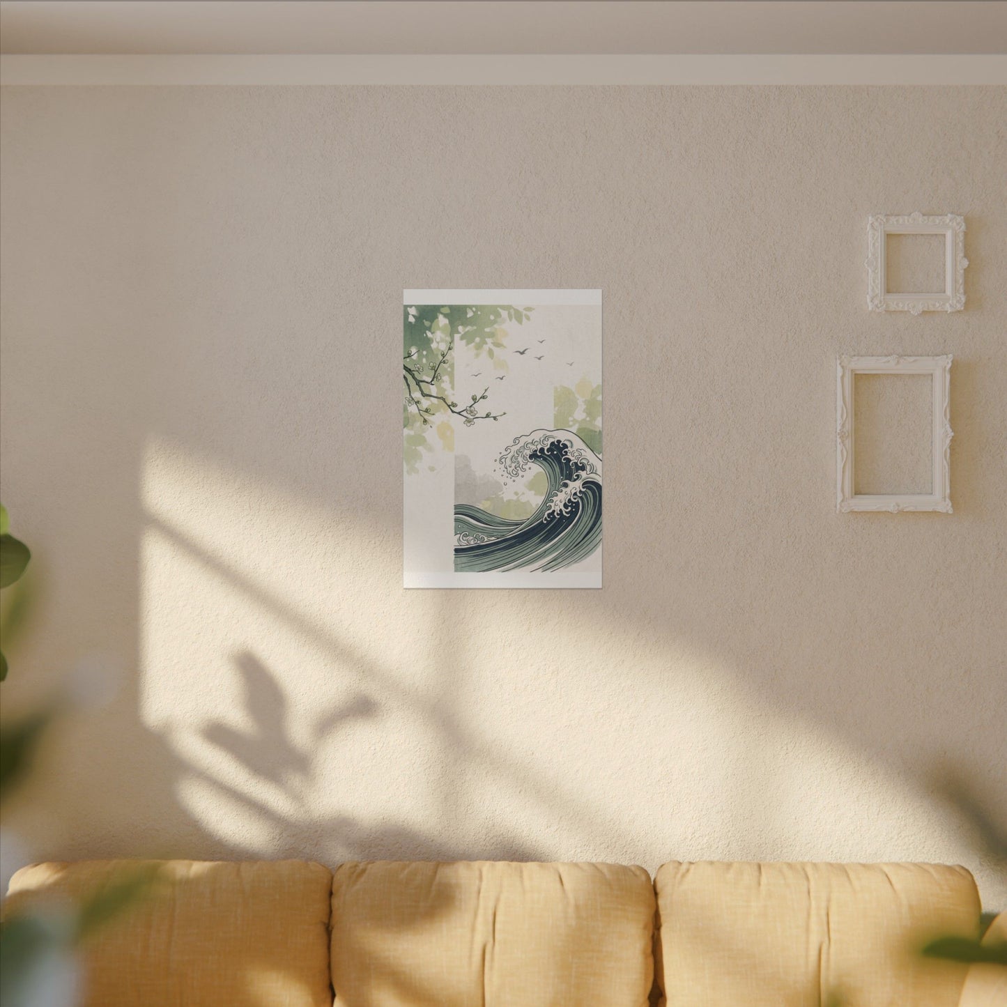 Spring Ocean Wave Ukiyo E Inspired Canvas Art | Serene Decor