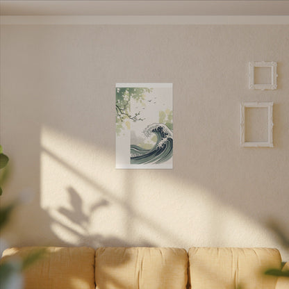 Spring Ocean Wave Ukiyo E Inspired Canvas Art | Serene Decor