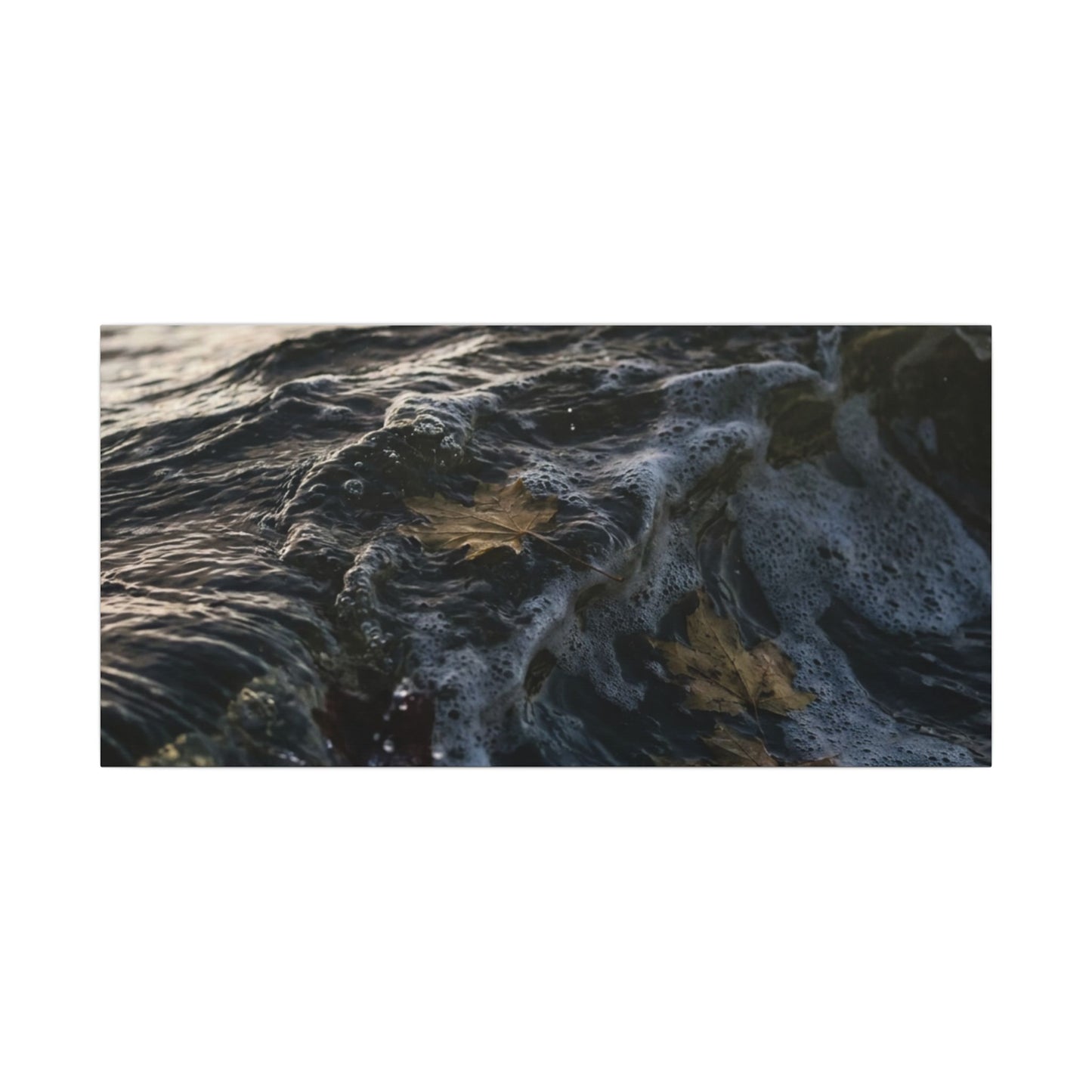 Dark Japandi Ocean Wave in Dawn | Moody Minimal Canvas Art